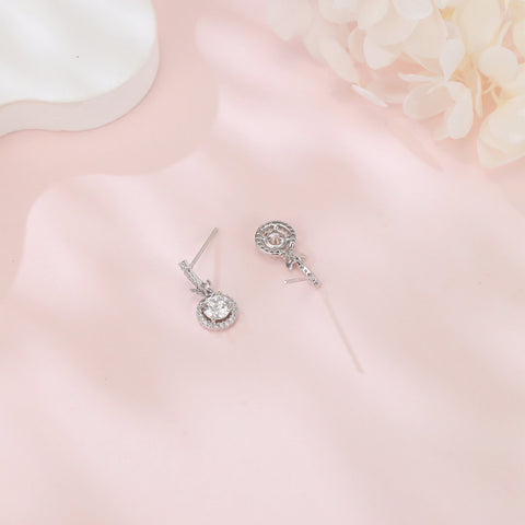 925 Sterling Silver Elegant Butterfly Moissanite Earrings In Silver With Sparkling Accents
