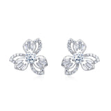 925 Sterling Silver Elegant Four-leaf Clover Moissanite Earrings