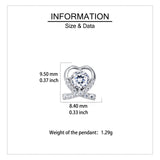 925 Sterling Silver Elegant Heart-shaped Moissanite Earrings In Plated with White Gold With Sparkling Accents