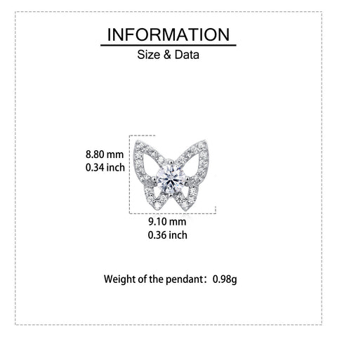 925 Sterling Silver Elegant Butterfly Moissanite Earrings With Sparkling Accents