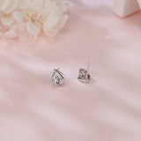 925 Sterling Silver Elegant Crossed Prong Moissanite Stud Earrings In Plated with White Gold/silver Setting