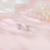 925 Sterling Silver Butterfly Wing Moissanite Stud Earrings In Plated with White Gold