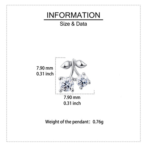 925 Sterling Silver Cherry Moissanite Earrings: Luxury Sterling Silver Statement Jewelry With Sparkling Gems