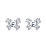 925 Sterling Silver Elegant Floral Moissanite Earrings With Radiant Center Stones