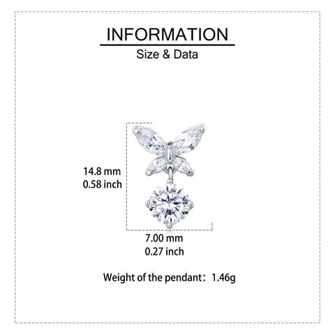 925 Sterling Silver Elegant Moissanite Butterfly Earrings: Sparkling Brilliance In Every Flutter