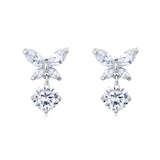 925 Sterling Silver Elegant Moissanite Butterfly Earrings: Sparkling Brilliance In Every Flutter