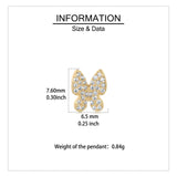 925 Sterling Silver Elegant Plated With Gold Butterfly Zircon Earrings With Sparkling Pavé Setting