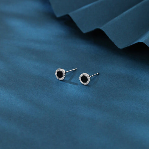 925 Sterling Silver **luxury Zircon Hoop Earrings: Elegant Circular Design With Sparkling Gemstones**