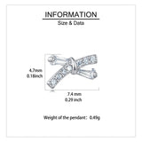 925 Sterling Silver Elegant Zircon Bow Earrings In Plated with White Gold