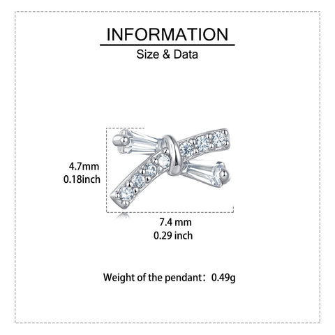 925 Sterling Silver Elegant Zircon Bow Earrings In Plated with White Gold