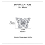 925 Sterling Silver Elegant Sterling Silver Butterfly Stud Earrings With Intricate Cut-out Wings And Sparkling Accents