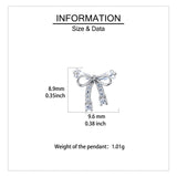 925 Sterling Silver Elegant Zircon Bow Earrings In Plated with White Gold