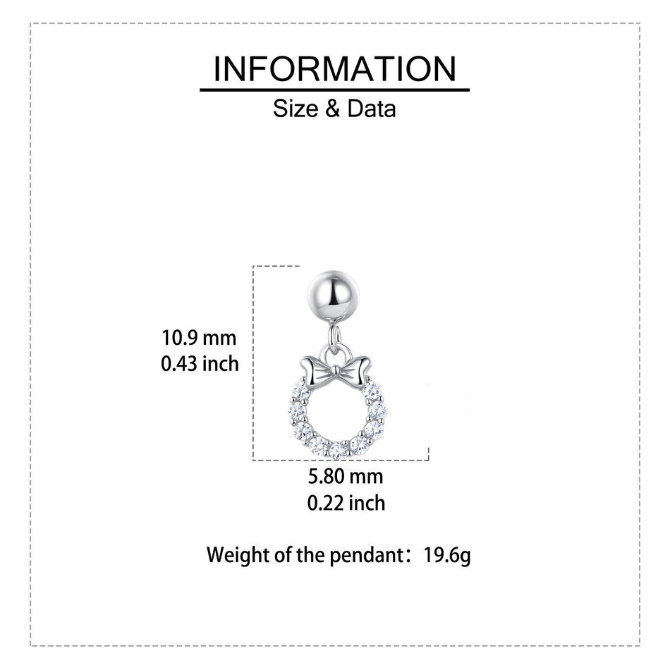 925 Sterling Silver Elegant Silver Bow Earrings With Zircon Accents