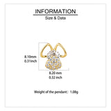 925 Sterling Silver Charming Bunny Ear Zircon Plated With Gold Earrings