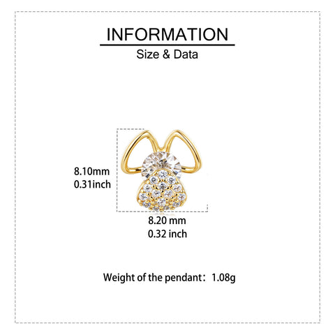 925 Sterling Silver Charming Bunny Ear Zircon Plated With Gold Earrings