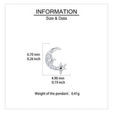 925 Sterling Silver **silver Crescent Moon Earrings With Star-studded Crystal Accents**