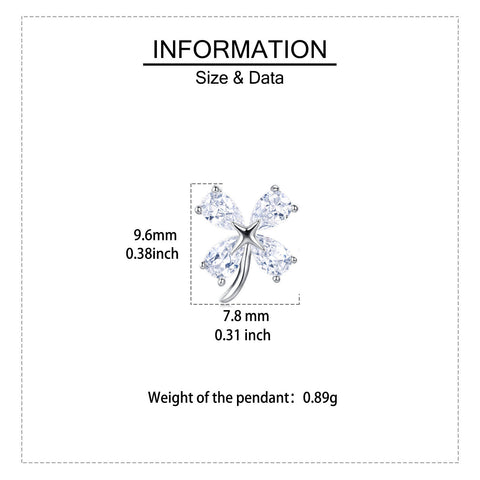 925 Sterling Silver Four-leaf Clover Cubic Zirconia Stud Earrings In Sterling Silver