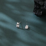 925 Sterling Silver Silver Zircon Lucky Cat Earrings – Adorable Charm With Sparkling Accents