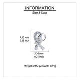 925 Sterling Silver Elegant Zircon-accented Ribbon Stud Earrings