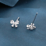 925 Sterling Silver Elegant Butterfly Gemstone Earrings: Sparkling Silver Studs On Deep Blue Velvet
