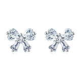 925 Sterling Silver Elegant Butterfly Gemstone Earrings: Sparkling Silver Studs On Deep Blue Velvet