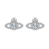 925 Sterling Silver Elegant Zircon Crown Earrings: Luxury Jewelry With Timeless Appeal