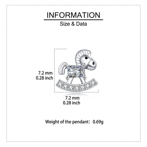925 Sterling Silver Rocking Horse Zircon Stud Earrings In Sterling Silver