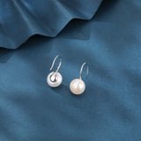 925 Sterling Silver Elegant Pearl Drop Earrings In Sterling Silver