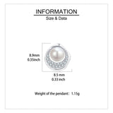 925 Sterling Silver Elegant Pearl & Zircon Halo Stud Earrings