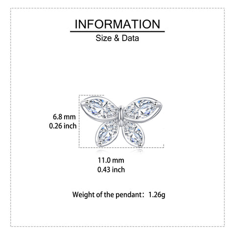 925 Sterling Silver Elegant Butterfly Crystal Stud Earrings In Sterling Silver