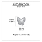 925 Sterling Silver Elegant Butterfly Stud Earrings With Silver Zircon Accents On Blue Backdrop