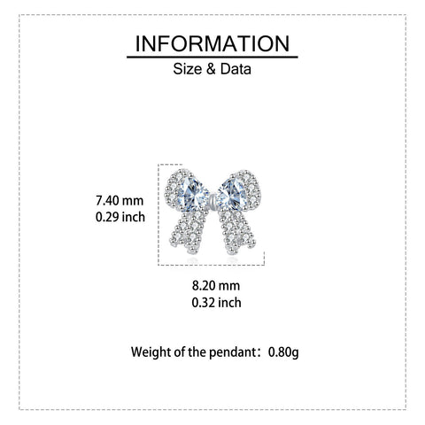 925 Sterling Silver Elegant Crystal Bow Earrings