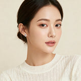 925 Sterling Silver Elegant Square Zircon Stud Earrings With Hollow Design