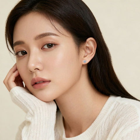 925 Sterling Silver Eternal Love Heart-shaped Zircon Earrings With Sparkling Accents