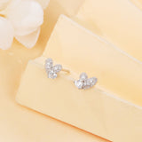 925 Sterling Silver Luxury Heart-shaped Zircon-studded Stud Earrings