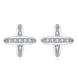925 Sterling Silver Elegant Zircon Earrings With Symmetrical Prong Setting