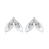 925 Sterling Silver Elegant Silver Stud Earrings With Marquise Zircons - Timeless Sophistication