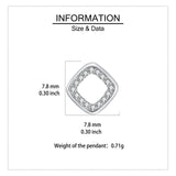 925 Sterling Silver Elegant Square Zircon Accent Earrings In Silver/white Gold