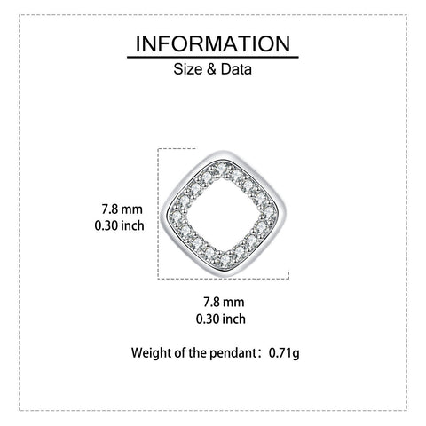 925 Sterling Silver Elegant Square Zircon Accent Earrings In Silver/white Gold