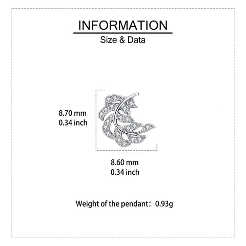 925 Sterling Silver Elegant Zircon-studded Leaf-shaped Silver Earrings