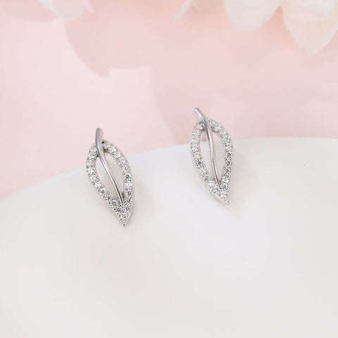 925 Sterling Silver Elegant Teardrop Zircon Earrings In Sterling Silver
