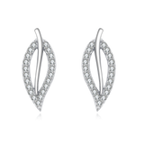 925 Sterling Silver Elegant Teardrop Zircon Earrings In Sterling Silver