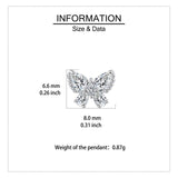 925 Sterling Silver Elegant Butterfly Zircon Earrings With Sparkling Gemstone Accents