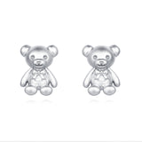 925 Sterling Silver Silver Teddy Bears With Bow Ties: Elegant Decorative Figurines