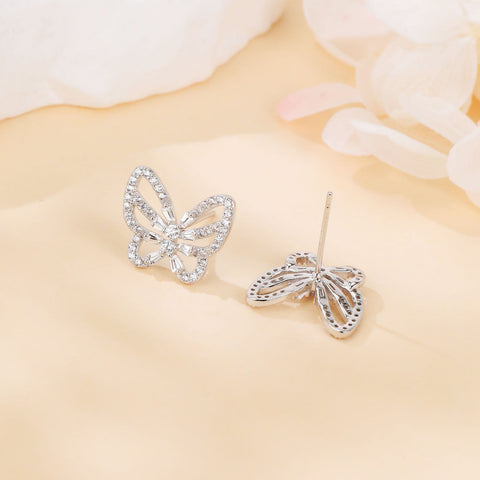 925 Sterling Silver **stunning Zircon Butterfly Earrings: Elegant Jewelry For Special Occasions**