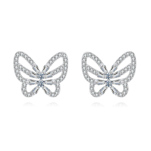 925 Sterling Silver **stunning Zircon Butterfly Earrings: Elegant Jewelry For Special Occasions**