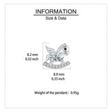 925 Sterling Silver **zircon Unicorn Rocking Horse Earrings In Sterling Silver**