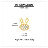 925 Sterling Silver Luxury Golden Bunny Earrings With Zircon Accents