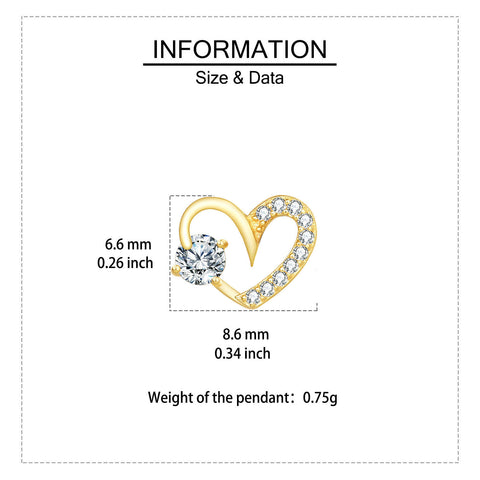 925 Sterling Silver Elegant Heart-shaped Zircon Stud Earrings In Gold Plating