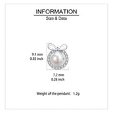925 Sterling Silver Elegant Pearl Drop Earrings With Zircon Halo And Bow Accent